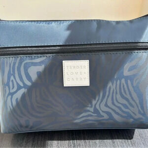 Tender Love+Carry Zebra Double Zip Hold All Cosmetic travel bag